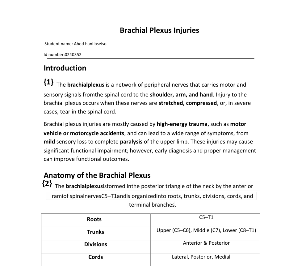 Brachial Plexus Injuries
